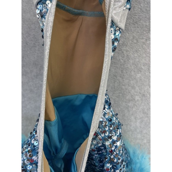 A Wish Come True Girls Sequined Dancewear Costume Wings Feathers Blue IMC 11-12 - Picture 5 of 10